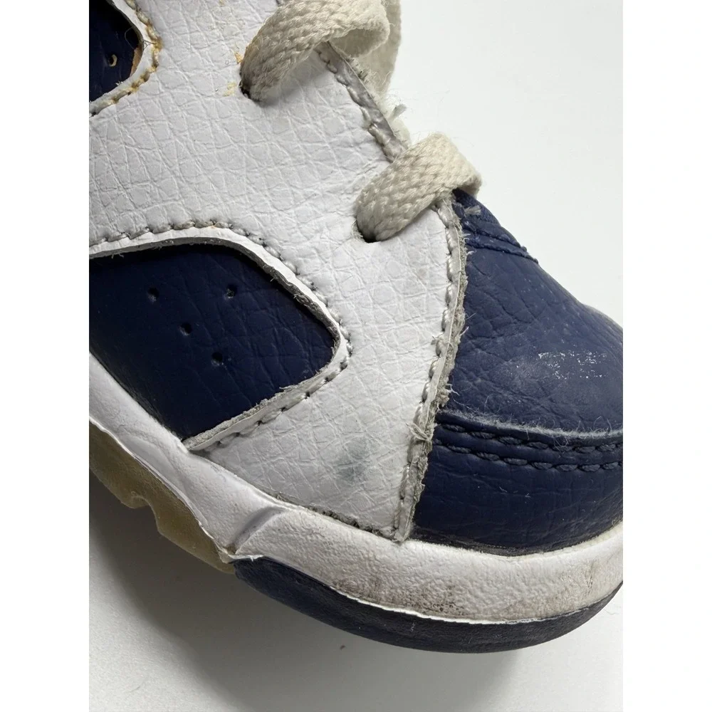 Jordan 6 Retro Olympic 384667-130 Toddler White Navy Size 7C
